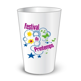 5000 gobelets 25cl réutilisables sérigraphie 1 couleur